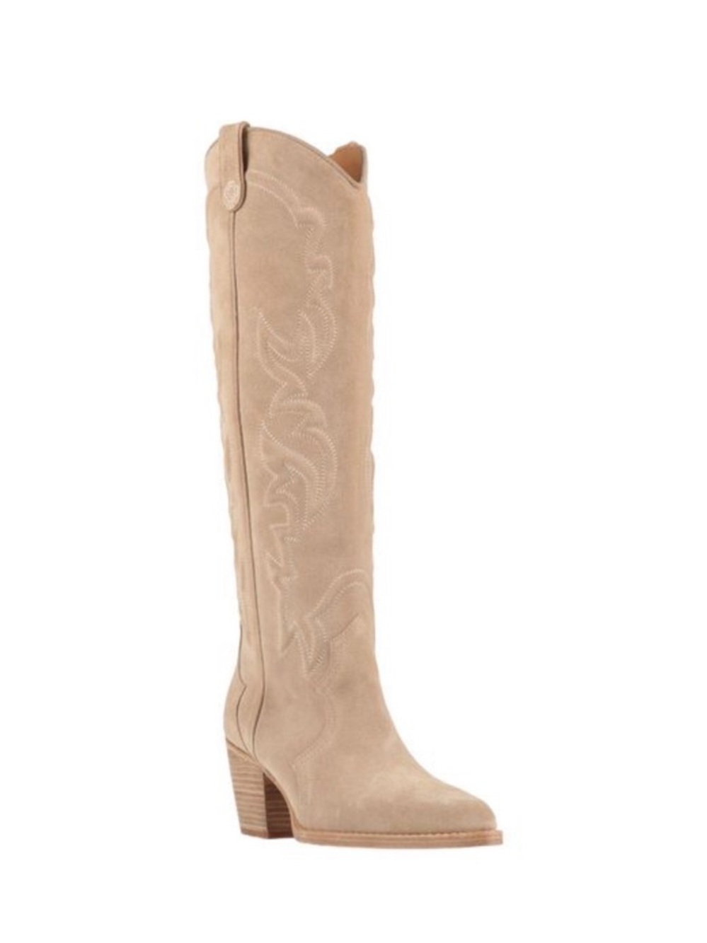 Maje Tan Suede Western Boots
